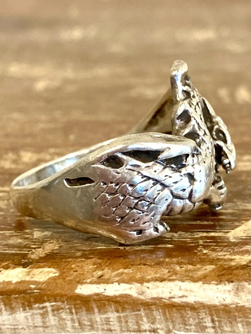 Peter Stone PSCL Sterling Silver 925 Fantasy Dragon Ring Sz 12.5